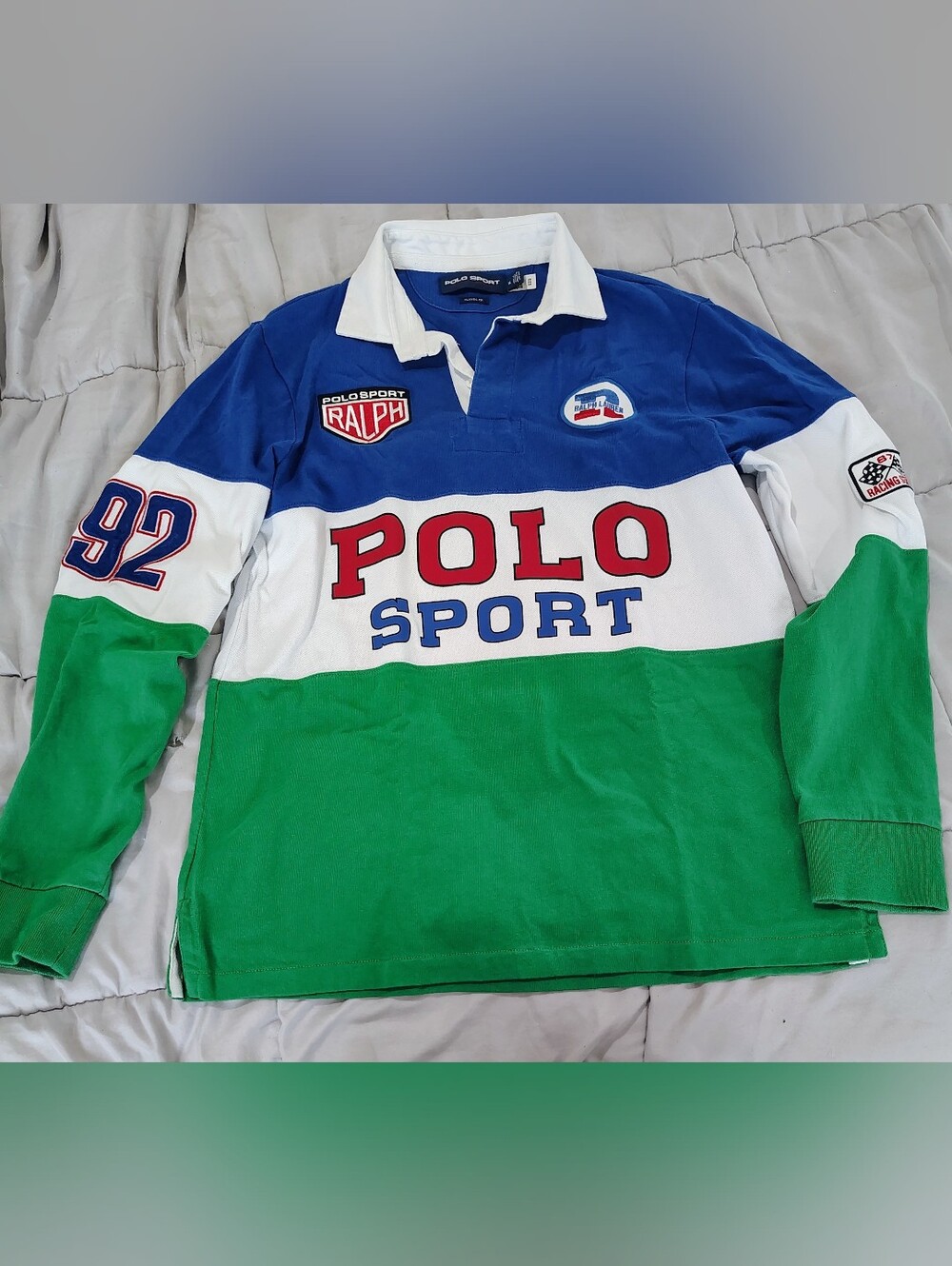 Polo Sport Ralph Lauren Racing Team Rugby Shirt Medium 92 Long Sleeve - Picture 1 of 7
